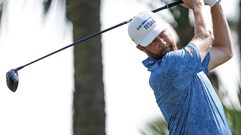 Feb 26, 2023; Palm Beach Gardens, Florida, USA; Chris Kirk plays his shot from the second tee during the final round of the Honda Classic golf tournament. Mandatory Credit: Sam Navarro-USA TODAY Sports