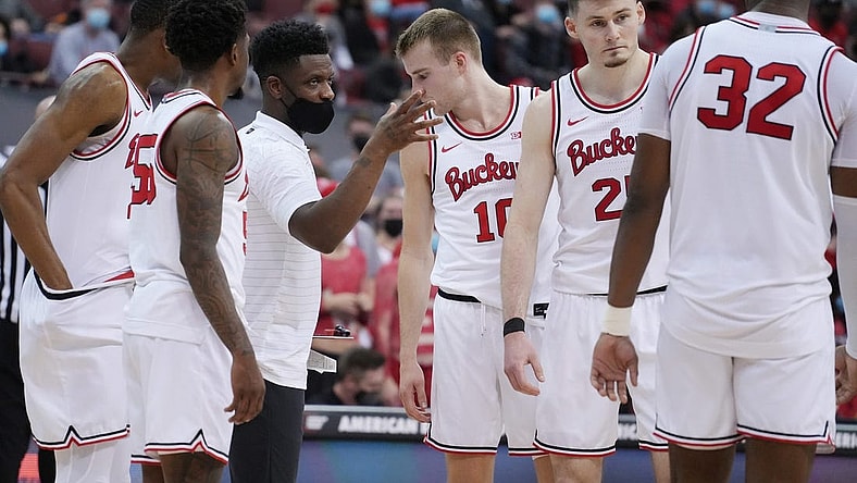 Assistant Coach Tony Skinn during the first half of the Ohio State vs. Penn State men's basketball game Sunday, January 16, 2022 at the Value City Arena in the Schottenstein Center.

Ceb Osumb 0116