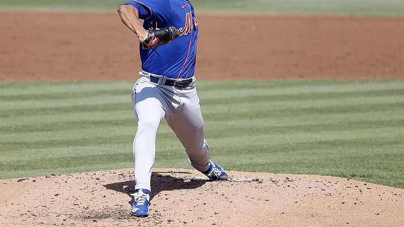 Mar 5, 2023; Jupiter, Florida, USA; New York Mets pitcher Jose Quintana (62) pitches against the St. Louis Cardinals in the third inning at Roger Dean Stadium. Mandatory Credit: Rhona Wise-USA TODAY Sports