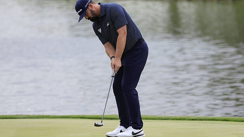 Chad Ramey putts on hole 18 during the first round of The Players golf tournament Thursday, March 9, 2023 at TPC Sawgrass in Ponte Vedra Beach, Fla. [Corey Perrine/Florida Times-Union]

Ramey