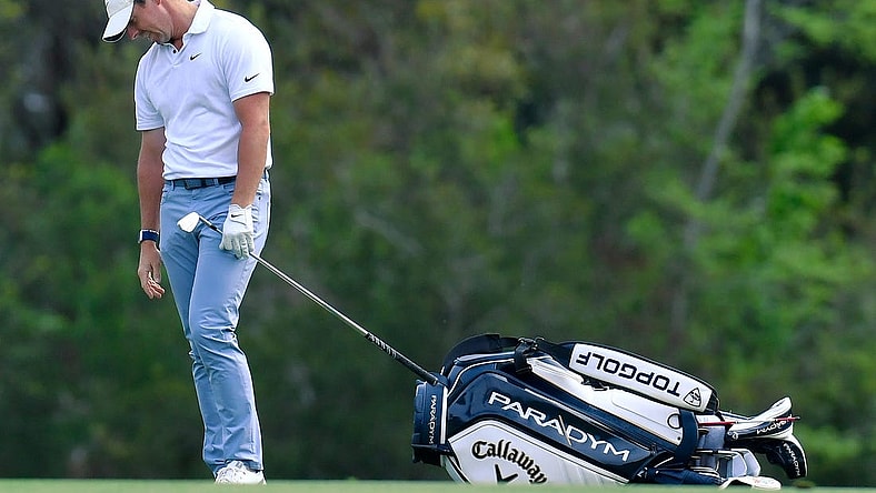 Rory McIlroy drops his head after his shot from the fairway of hole 14 went off the back of the green during first round action of The Players Championship in Ponte Vedra Beach, FL, Thursday, March 9, 2023.
Jki 030923 Bs The Players Thursday 20