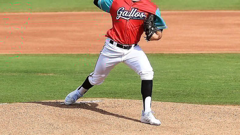 Los Gallos de Delmarva pitcher Grayson Rodriguez makes a throw on Sunday, July 14, 2019.

Shorebirds 3