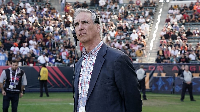 Feb 16, 2020; Carson, California, USA; XFL president Oliver Luck attends the game between the LA Wildcats and the Dallas Renegades Dignity Health Sports Park. Mandatory Credit: Kirby Lee-USA TODAY Sports