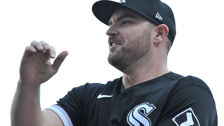 Sep 29, 2022; Minneapolis, Minnesota, USA; Chicago White Sox relief pitcher Liam Hendriks (31) looks on after the game against the Minnesota Twins at Target Field. Mandatory Credit: Jeffrey Becker-USA TODAY Sports