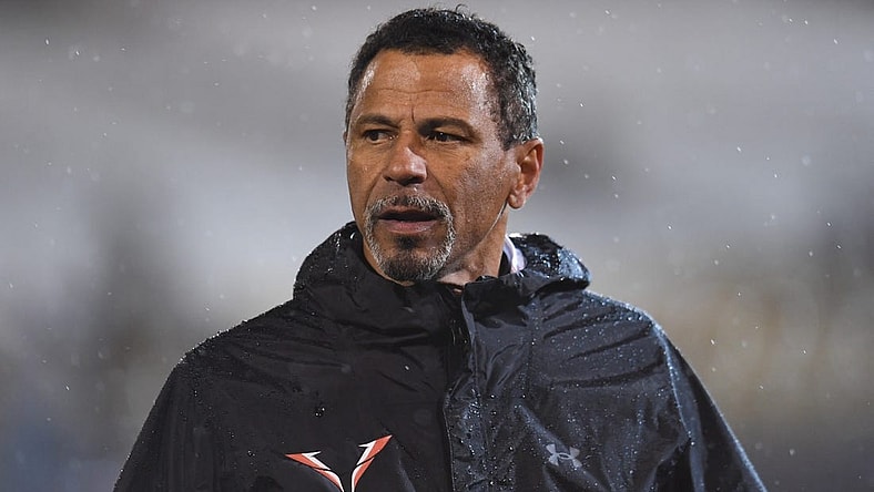 Feb 25, 2023; Las Vegas, NV, USA; Vegas Vipers head coach Ron Woodson looks on during the third quarter against the D.C. Defenders at Cashman Field. Mandatory Credit: Candice Ward-USA TODAY Sports