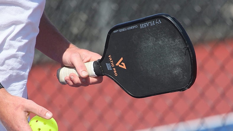A look at some of the pickleball paddles used at the Minto US Open Pickleball Championships at East Naples Community Park on Monday, April 17, 2023.

A07v8433
