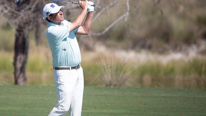 Billy Andrade watches a hit during the Chubb Classic's final round on Sunday, Feb. 20, 2022 at the Tibur  n Golf Club in Naples, Fla.

Ndn 20220220 Chubb Classic Final Round 0142