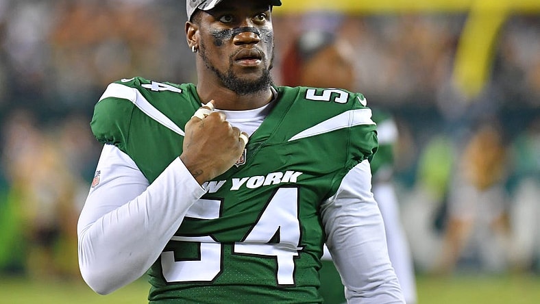 Aug 12, 2022; Philadelphia, Pennsylvania, USA; New York Jets defensive end Jacob Martin (54) against the Philadelphia Eagles at Lincoln Financial Field. Mandatory Credit: Eric Hartline-USA TODAY Sports