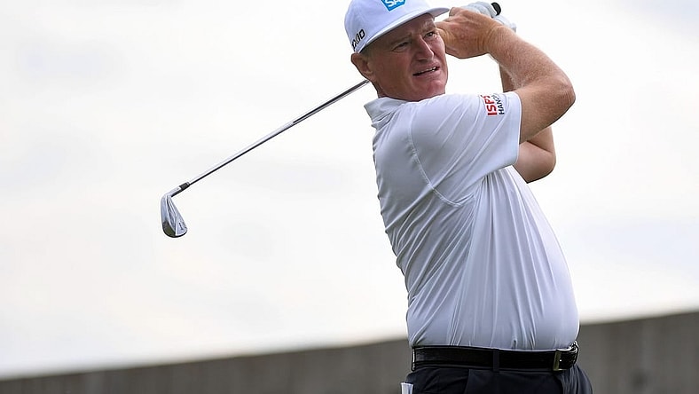Ernie Els hits a tee shot at the Sanford International on Sunday, September 18, 2022, at the Minnehaha Country Club in Sioux Falls.

Sanford Intl Final Day 019

Syndication Argus Leader