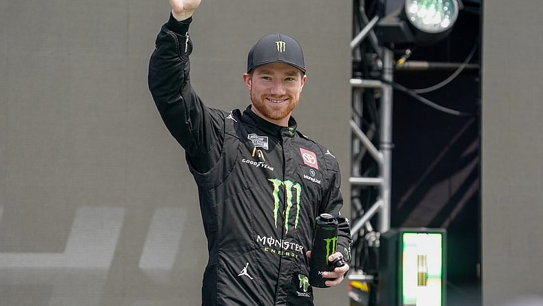 Mar 26, 2023; Austin, Texas, USA;  NASCAR Cup Series driver Tyler Reddick (45) is introduced at Circuit of the Americas. Mandatory Credit: Daniel Dunn-USA TODAY Sports