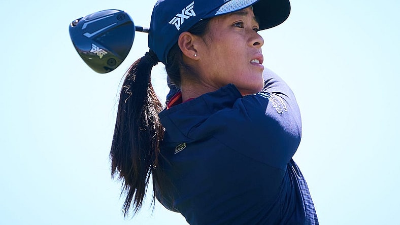 Celine Boutier tees off on the first hole during the final round of the LPGA Drive On Championship on the Prospector Course at Superstition Mountain Golf and Country Club in Gold Canyon on March 26, 2023.

Lpga At Superstition Mountain Final Round