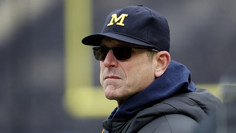 Michigan Wolverines head coach Jim Harbaugh accepted Schemy Schembechler's resignation three days after he was hired. Mandatory Credit: Rick Osentoski-USA TODAY Sports