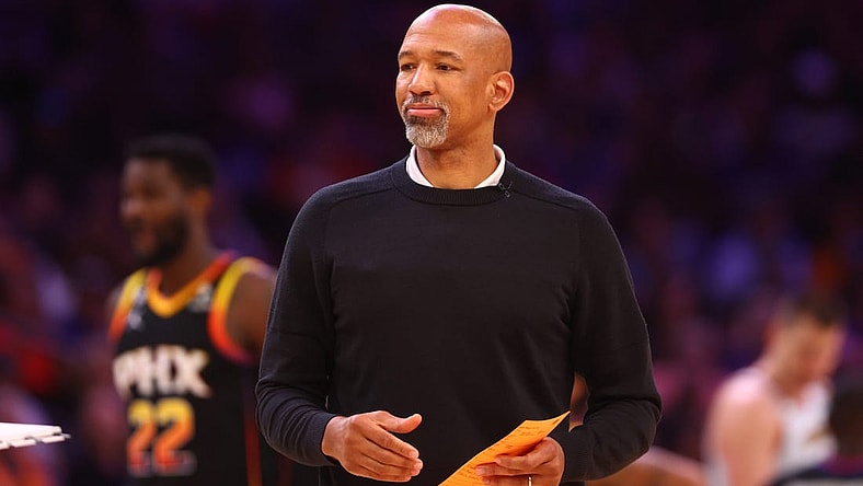 May 5, 2023; Phoenix, Arizona, USA; Phoenix Suns head coach Monty Williams against the Denver Nuggets during game three of the 2023 NBA playoffs at Footprint Center. Mandatory Credit: Mark J. Rebilas-USA TODAY Sports