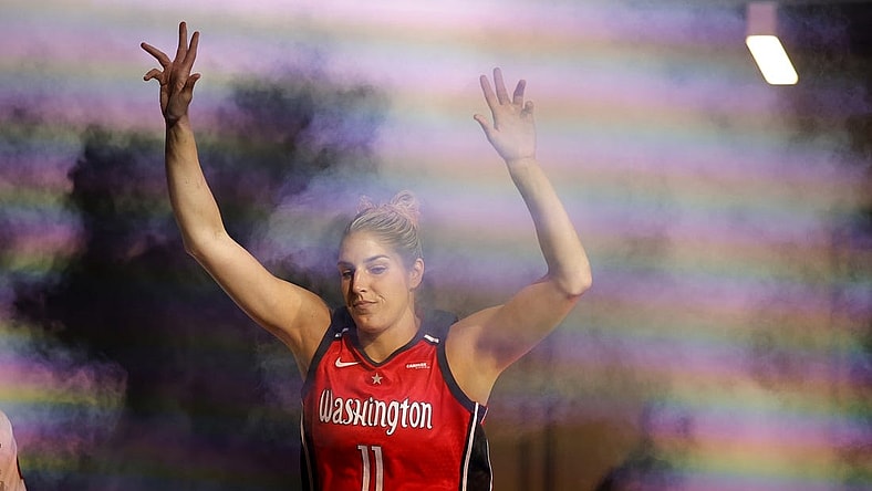 May 19, 2023; Washington, District of Columbia, USA; Washington Mystics forward Elena Delle Donne (11) runs onto the court during player introductions prior to the game against the New York Liberty at Entertainment & Sports Arena. Mandatory Credit: Geoff Burke-USA TODAY Sports