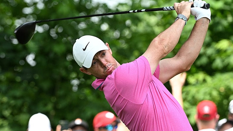 Jun 12, 2022; Etobicoke, Ontario, CAN;  Rory McIlroy hits hits his tee shot on the second hole during the final round of the RBC Canadian Open golf tournament. Mandatory Credit: Dan Hamilton-USA TODAY Sports