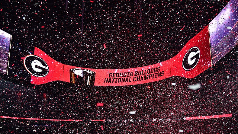 Jan 9, 2023; Inglewood, CA, USA; General view as confetti falls after the CFP national championship game between the TCU Horned Frogs and the Georgia Bulldogs at SoFi Stadium. Mandatory Credit: Gary A. Vasquez-USA TODAY Sports