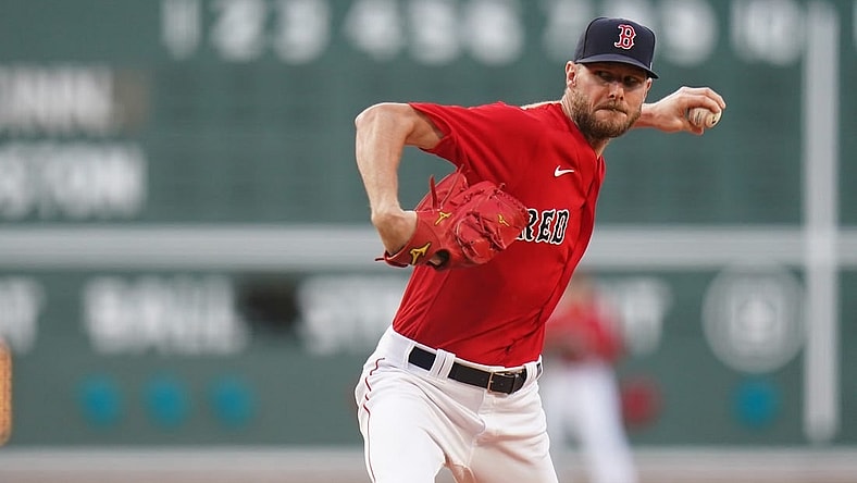 Jun 1, 2023; Boston, Massachusetts, USA; Boston Red Sox starting pitcher Chris Sale (41) throws a pitch against the Cincinnati Reds in the first inning at Fenway Park. Mandatory Credit: David Butler II-USA TODAY Sports