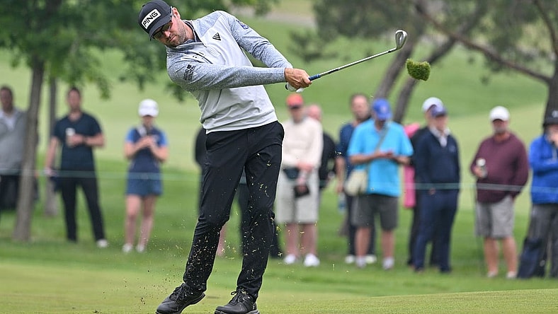 Jun 8, 2023; Toronto, ON, CAN;  Corey Conners plays a fairway shot on the eighth hole during the first round of the RBC Canadian Open golf tournament. Mandatory Credit: Dan Hamilton-USA TODAY Sports