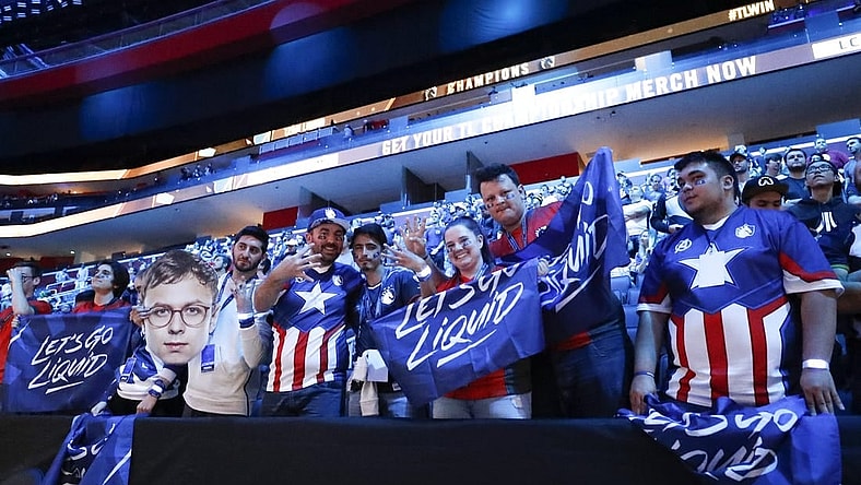 Aug 25, 2019; Detroit, MI, USA; Team Liquid fans support their team after they win the LCS Summer Finals event against Cloud9 at Little Caesars Arena. Mandatory Credit: Raj Mehta-USA TODAY Sports