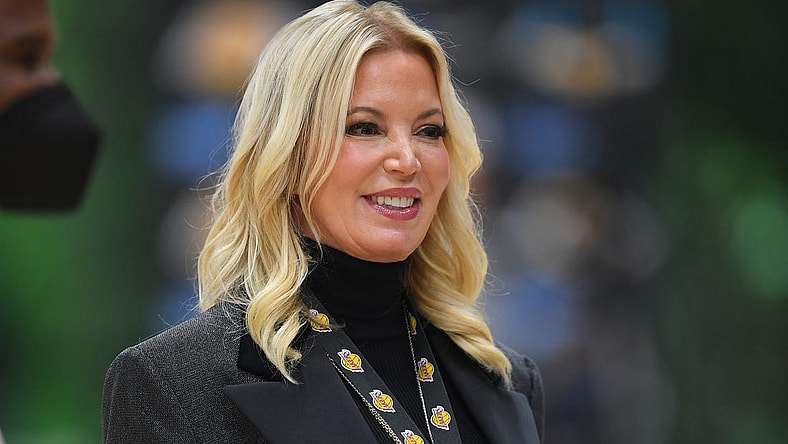 Sep 28, 2021; Los Angeles, CA, USA;  Los Angeles Lakers owner Jeanie Buss attends media day at the UCLA Health and Training Center in El Segundo, Calif.  Mandatory Credit: Jayne Kamin-Oncea-USA TODAY Sports