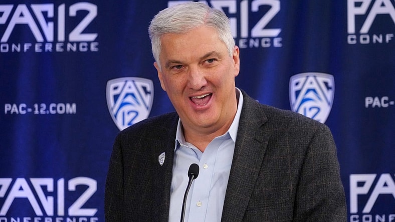 Oct 26, 2022; San Francisco, CA, USA; Pac-12 commissioner George Kliavkoff during Pac-12 Media Day at Pac-12 Network Studios. Mandatory Credit: Kirby Lee-USA TODAY Sports