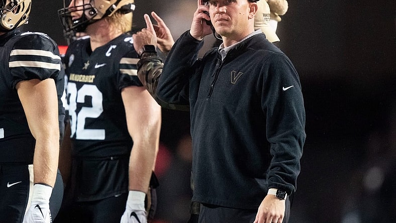 Vanderbilt head coach Clark Lea looks at the scoreboard during the third quarter of the their game against Tennessee at FirstBank Stadium Saturday, Nov. 26, 2022, in Nashville, Tenn.

Ncaa Football Tennessee Volunteers At Vanderbilt Commodores