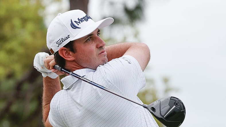 Mar 18, 2023; Palm Harbor, Florida, USA;  J.T. Poston plays his shot from the first tee during the third round of the Valspar Championship golf tournament. Mandatory Credit: Reinhold Matay-USA TODAY Sports