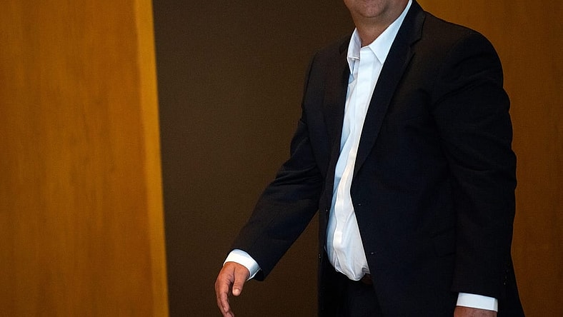 Former Tennessee football head coach Jeremy Pruitt leaves for a lunch break during an infractions hearing with the NCAA held at the Westin Cincinnati on Wednesday, April 19, 2023.

RANK 1 Kns Ncaa Pruitt Bp
