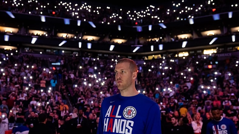 Apr 18, 2023; Phoenix, Arizona, USA; Los Angeles Clippers center Mason Plumlee (44) against the Phoenix Suns during game two of the 2023 NBA playoffs at Footprint Center. Mandatory Credit: Mark J. Rebilas-USA TODAY Sports