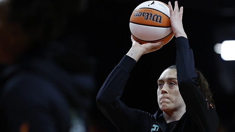 May 19, 2023; Washington, District of Columbia, USA; New York Liberty forward Breanna Stewart (30) during warmup prior to the game against the Washington Mystics at Entertainment & Sports Arena. Mandatory Credit: Geoff Burke-USA TODAY Sports