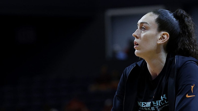 May 19, 2023; Washington, District of Columbia, USA; New York Liberty forward Breanna Stewart (30) stands on the court during warmup prior to the game against the Washington Mystics at Entertainment & Sports Arena. Mandatory Credit: Geoff Burke-USA TODAY Sports