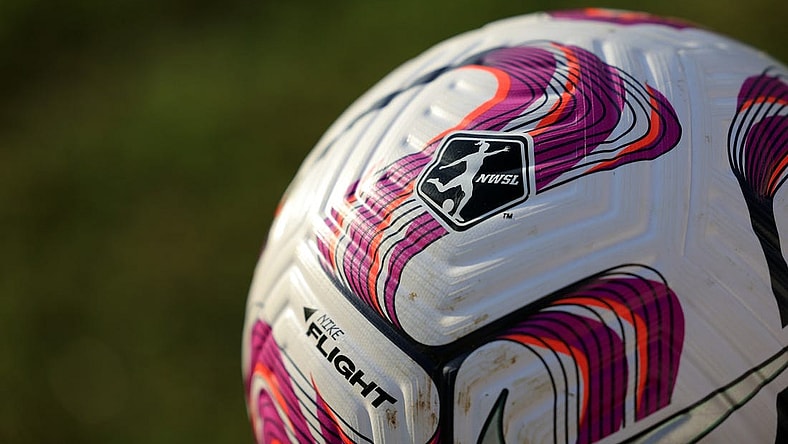 May 27, 2023; Louisville, Kentucky, USA; A general view of the game ball before the game between North Carolina Courage and Racing Louisville FC at Lynn Family Stadium. Mandatory Credit: Aaron Doster-USA TODAY Sports