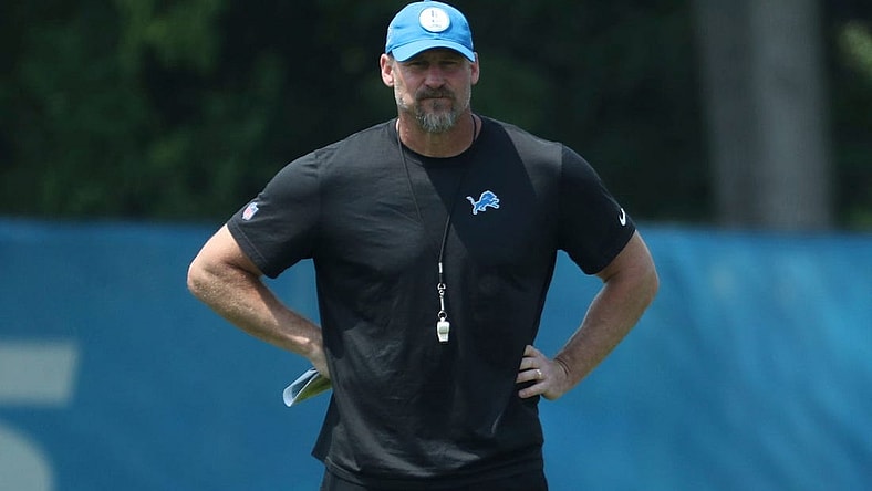 Lions coach Dan Campbell watches the action during minicamp on Thursday, June 8, 2023, in Allen Park.
