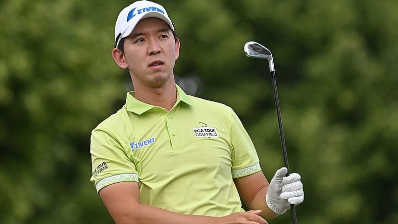 Jun 10, 2023; Toronto, ON, CAN;  S.Y. Noh plays a tee shot at the 10th hole during the third round of the RBC Canadian Open golf tournament. Mandatory Credit: Dan Hamilton-USA TODAY Sports