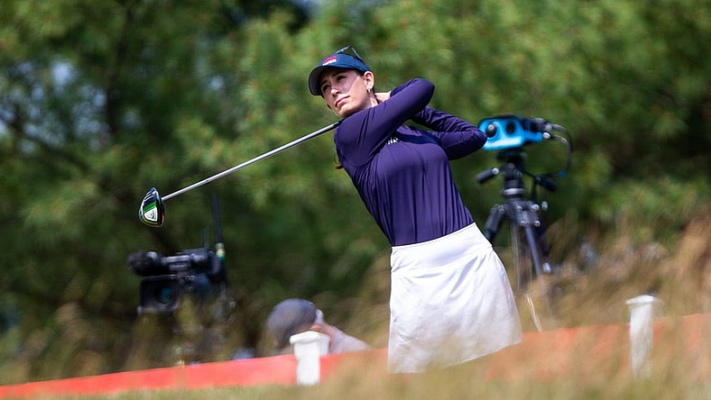 Cheyenne Knight tees off during the second round of the Meijer LPGA Classic Friday, June 16, 2023, at Blythefield Country Club in Belmont, MI. Alexa
