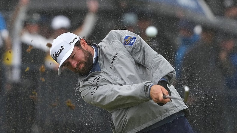 Jul 23, 2023; Hoylake, England, GBR; Cameron Young plays his shot from the fourth tee during the final round of The Open Championship golf tournament. Mandatory Credit: Kyle Terada-USA TODAY Sports
