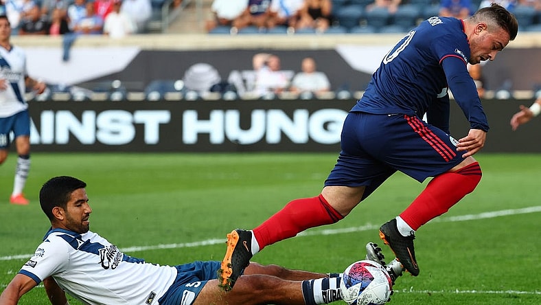 Jul 31, 2023; Bridgeview, IL, USA; Chicago Fire midfielder Xherdan Shaqiri (10) shoots the ball against Puebla during the first half at SeatGeek Stadium. Mandatory Credit: Mike Dinovo-USA TODAY Sports