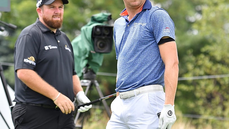 Justin Thomas (right) and Shane Lowry are among the notable names outside the current PGA playoff picture. Mandatory Credit: Mark Konezny-USA TODAY Sports