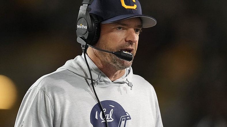 Oct 22, 2022; Berkeley, California, USA; California Golden Bears head coach Justin Wilcox during the first quarter against the Washington Huskies at FTX Field at California Memorial Stadium. Mandatory Credit: Darren Yamashita-USA TODAY Sports