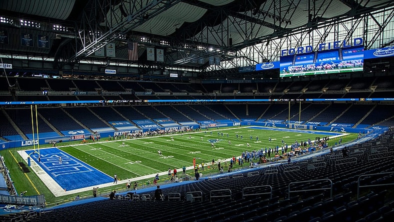 Detroit Lions kicks off season opener against the Chicago Bears at Ford Field in Detroit, Sunday, Sept. 13, 2020.

Img 09132020 Lions 1stha 1