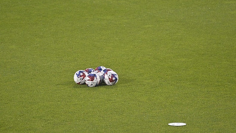 Jul 1, 2023; Montreal, Quebec, CAN; General view of game balls before the match between the CF Montreal and the New York City FC at Stade Saputo. Mandatory Credit: Eric Bolte-USA TODAY Sports