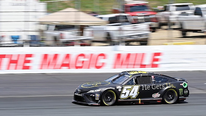 Jul 15, 2023; Loudon, New Hampshire, USA; NASCAR Cup Series driver Ty Gibbs (54) races in the qualifying round of the Crayon 301 at New Hampshire Motor Speedway. Mandatory Credit: Eric Canha-USA TODAY Sports
