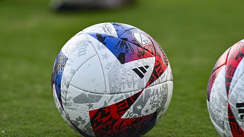 Aug 8, 2023; Chester, PA, USA; General view of soccer balls on the field prior to the MLS Leagues Cup round of 16 match between the Philadelphia Union and the New York Red Bulls at Subaru Park. Mandatory Credit: John Jones-USA TODAY Sports