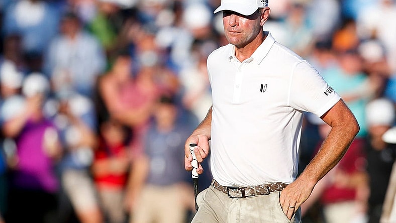 PGA Tour player Lucas Glover walks up the fairway to the eighteenth hole during the final round of the FedEx St. Jude Championship at TPC Southwind in Memphis, Tenn., on Sunday, August 13, 2023.