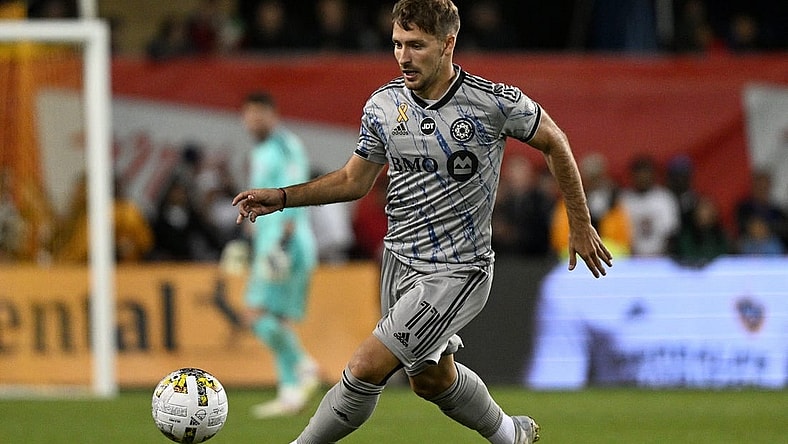 Sep 4, 2022; Toronto, Ontario, CAN; CF Montreal midfielder Matko Miljevic (11) controls the ball against Toronto FC in the second half at BMO Field. Mandatory Credit: Dan Hamilton-USA TODAY Sports