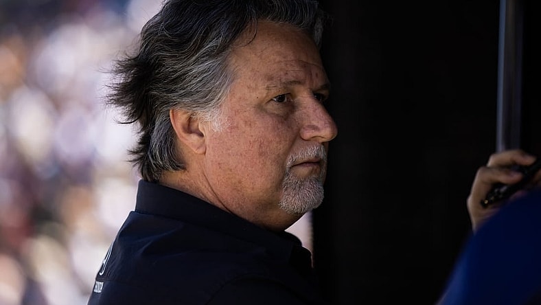 May 26, 2023; Indianapolis, Indiana, USA; IndyCar Series team owner Michael Andretti during Carb Day practice for the Indianapolis 500 at Indianapolis Motor Speedway. Mandatory Credit: Mark J. Rebilas-USA TODAY Sports
