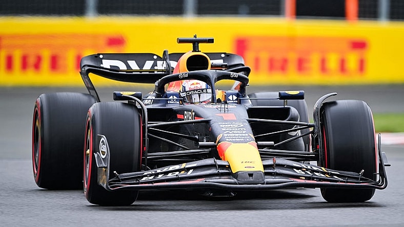 Jun 17, 2023; Montreal, Quebec, CAN; Red Bull Racing driver Max Verstappen (NED) races during the qualifying session of the Canadian Grand Prix at Circuit Gilles Villeneuve. Mandatory Credit: David Kirouac-USA TODAY Sports