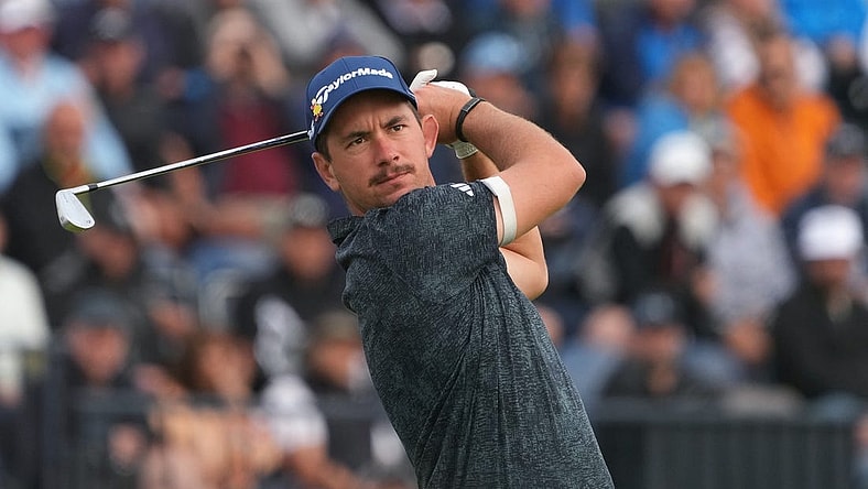 July 20, 2023; Hoylake, ENGLAND, GBR; Lucas Herbert plays his shot from the fourth tee during the first round of The Open Championship golf tournament at Royal Liverpool. Mandatory Credit: Kyle Terada-USA TODAY Sports