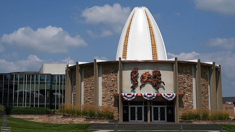 Aug 4, 2023; Canton, OH, USA; A general overall view of the Pro Football Hall of Fame. Mandatory Credit: Kirby Lee-USA TODAY Sports