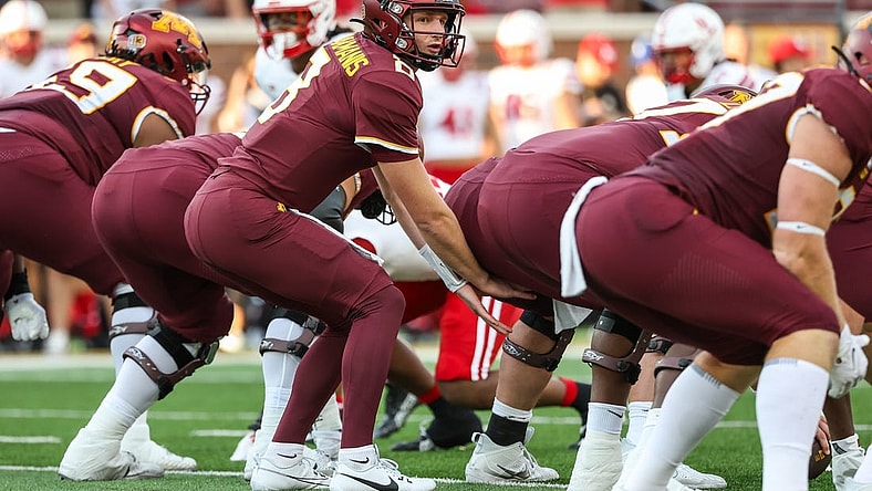 Aug 31, 2023; Minneapolis, Minnesota, USA; Minnesota Golden Gophers quarterback Athan Kaliakmanis (8) prepares waits for the snap against the Nebraska Cornhuskers during the first quarter at Huntington Bank Stadium. Mandatory Credit: Matt Krohn-USA TODAY Sports